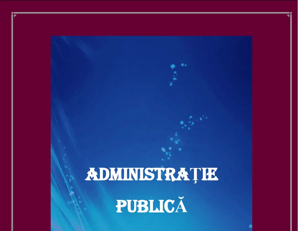 lucrare licenta administratie publica