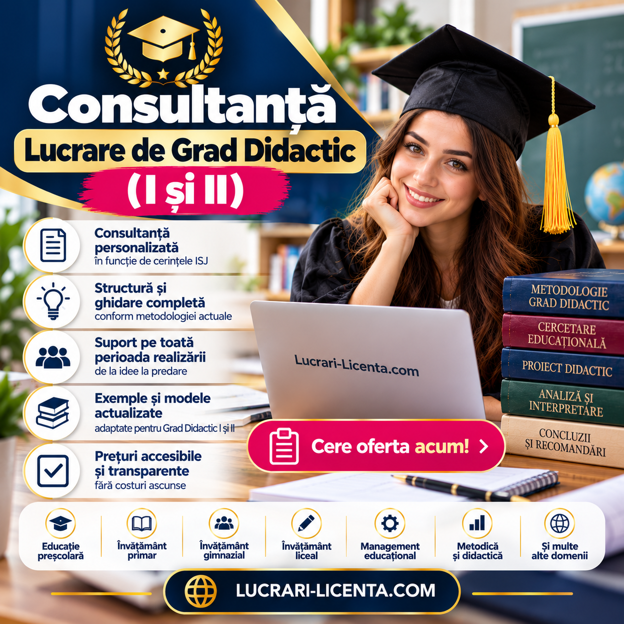 Consultanță pentru lucrare de Grad Didactic I și II